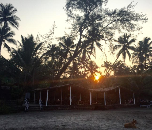 Sunrise coming over the hill. 