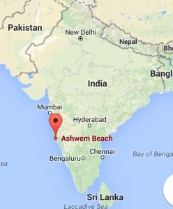 Ashvem beach Goa, India