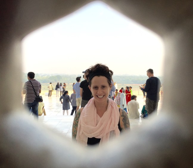 Taken through marble lattice-work. 