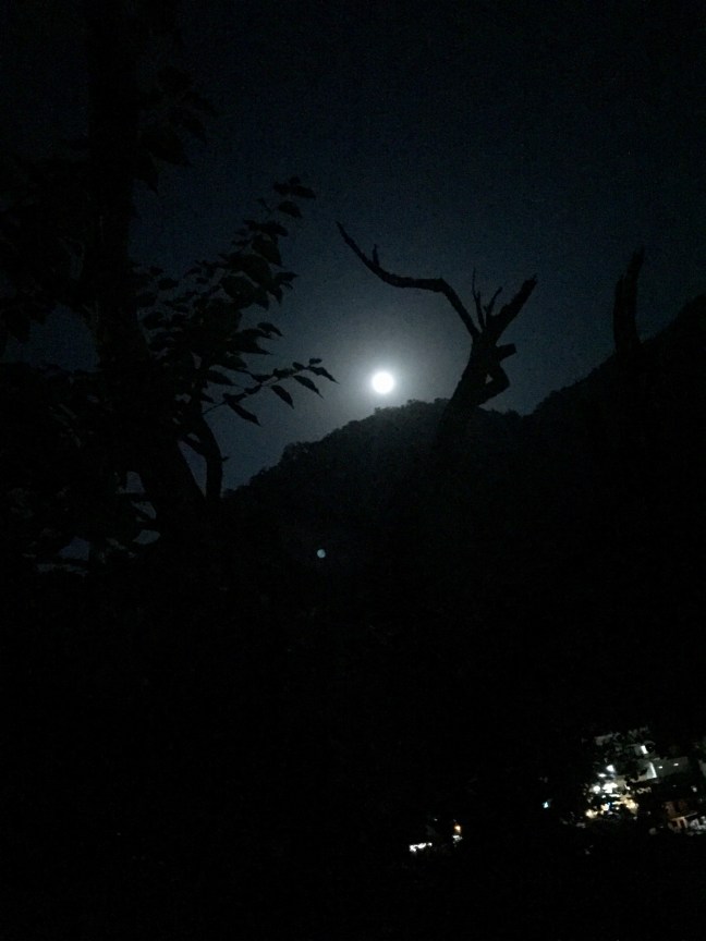 Moonrise over Rishikesh. 
