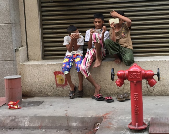 Kids and phones. Here, there, same same. 