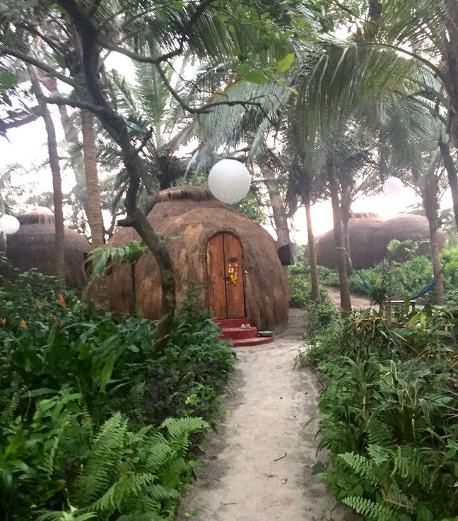 Cute huts in the property. 