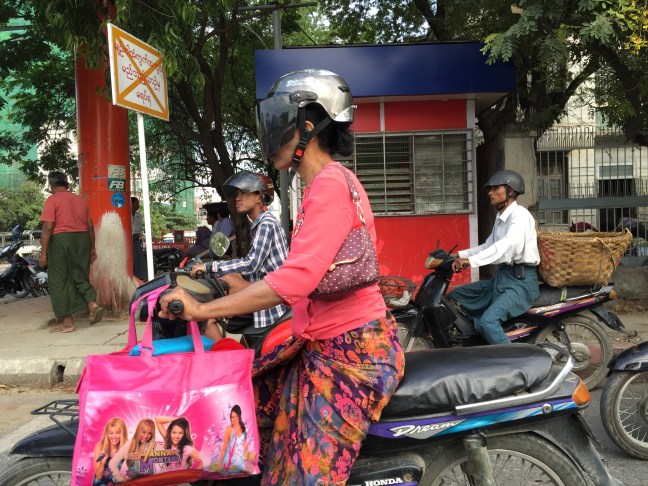 I liked her Hannah Montana bag. 