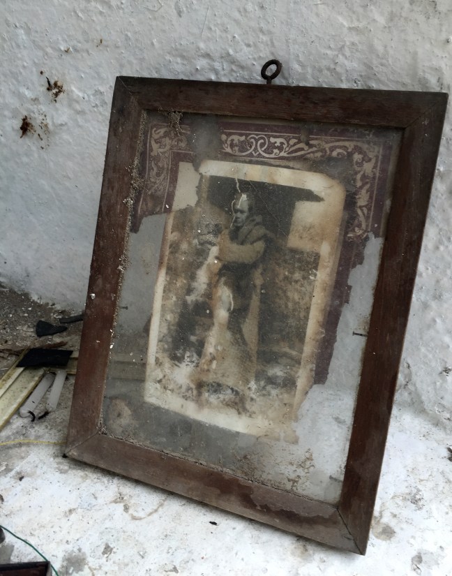 Old photo left at an alter. 