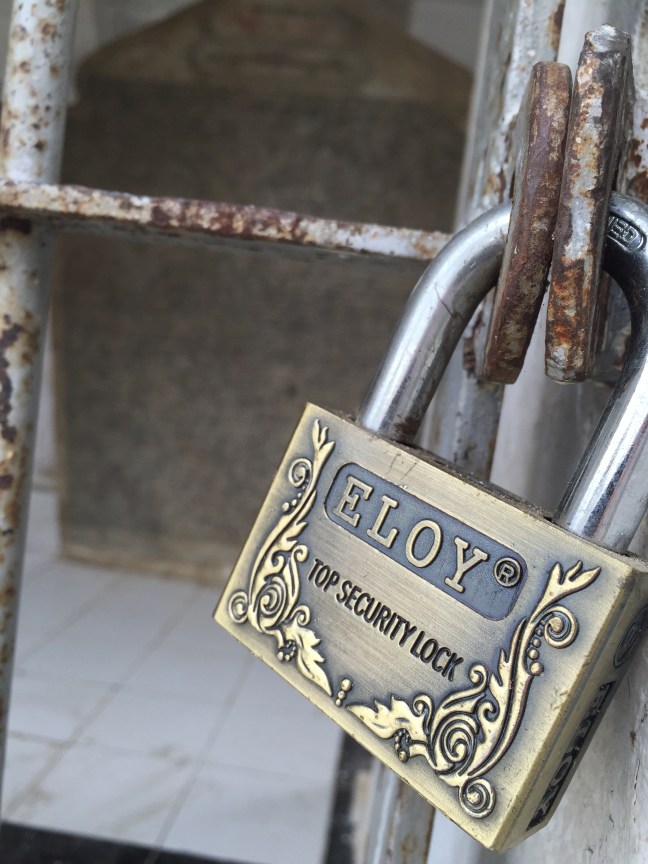 Stone tablets under lock and key. 