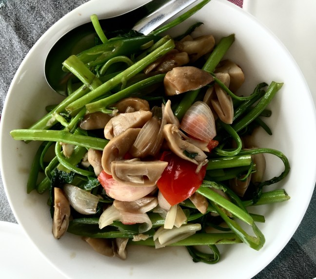 Warm watercress and mushroom salad. Needless to say, the food was extraordinary but I can't really take much credit. 