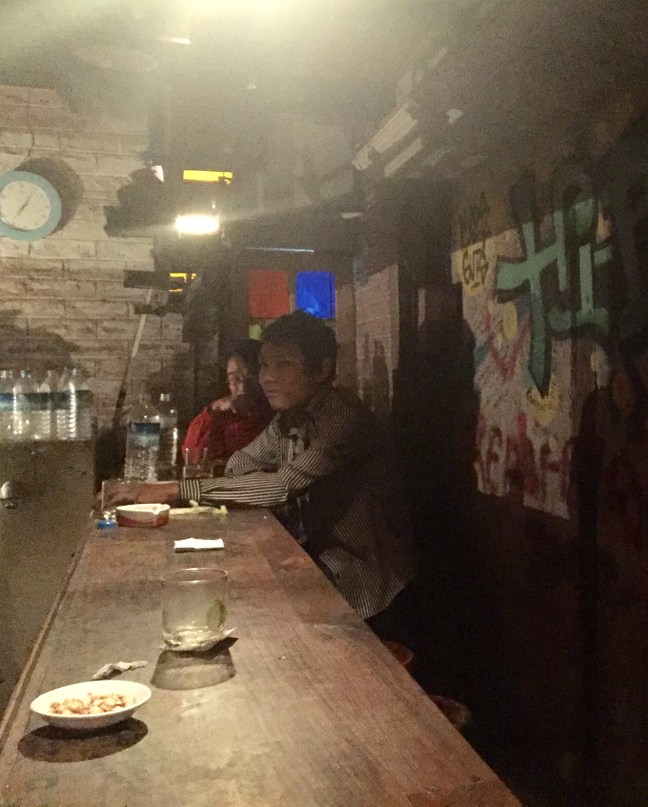 Inside 'Hi, Drink and Snack' bar. 