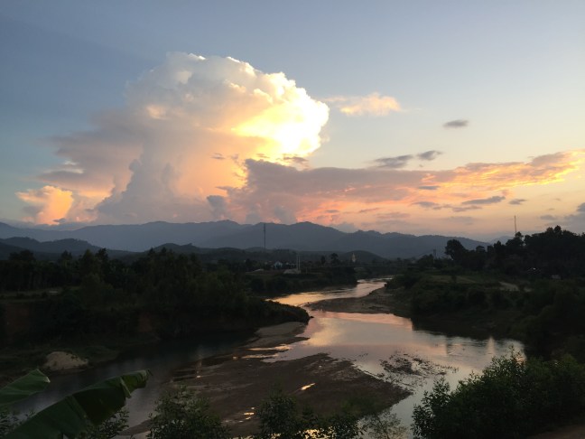 Evening sky over the river.