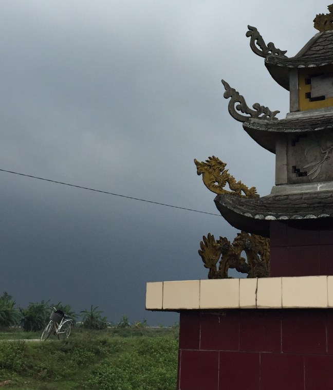 My lonely bike and I contemplating the impending storm.