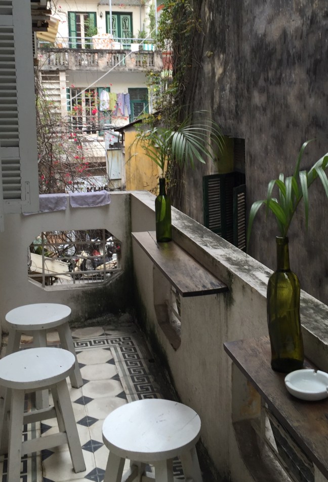 One of the ::many:: cute, hidden balcony seating areas I found to hang out in. Hanoi is filled with cafe's, bars and art houses that have taken up residence in the old colonial spaces, making for a gorgous place to hang out.