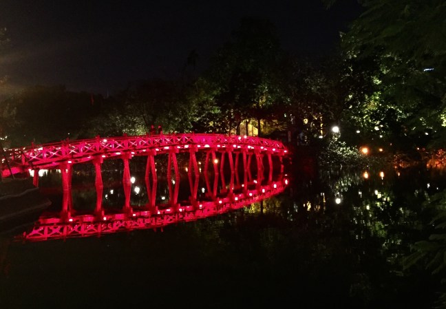 The Red Bridge at Hoan Kiem Lake.