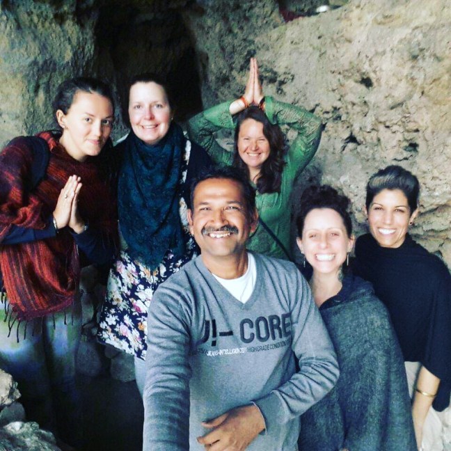 Our teacher, Deepak, profusely enjoying his new selfie stick!