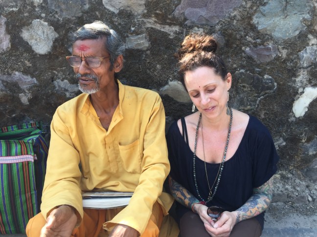 A poignant moment with a man named Devananda. I met him 15 months ago in a completely different part of the city and our encounter had touched me. I recognized him immediately, but was shocked that he too remembered me ( the woman from US California, yes?) Thank you universe, for crossing our paths again