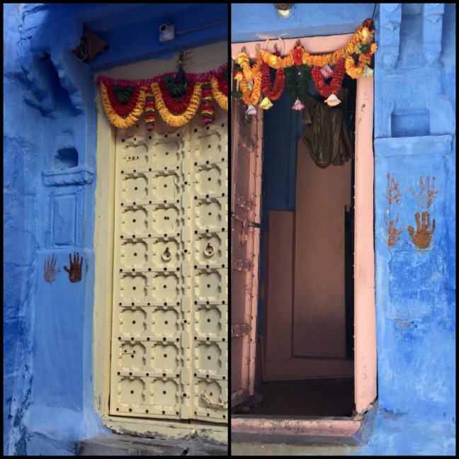 Doorways and handprints.